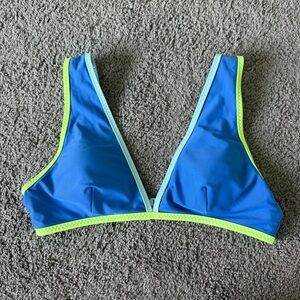 Aerie Blue and Neon Green Bikini Top